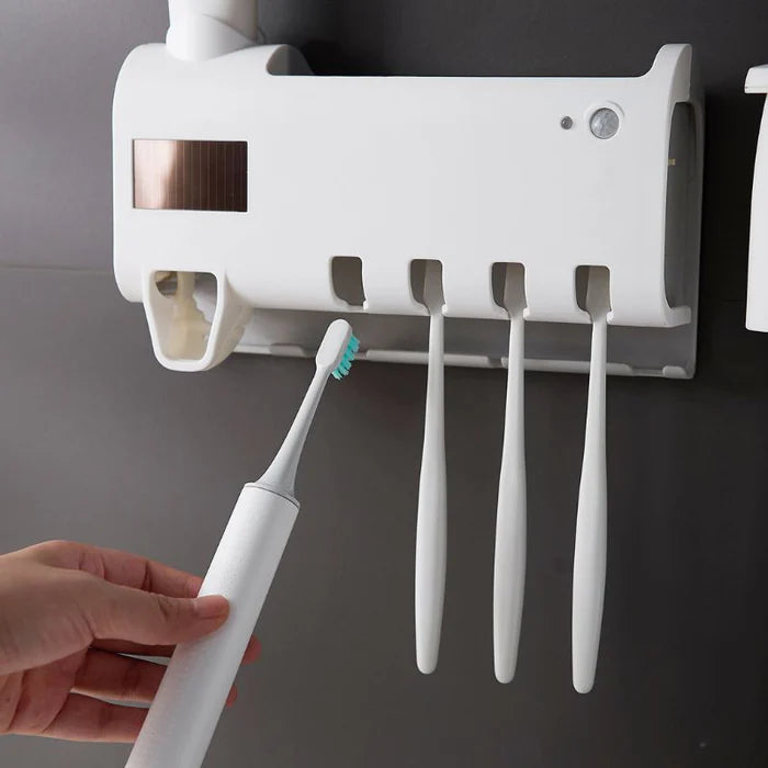 Dispenser Automático Pasta De Dente Suporte Escovas Banheiro