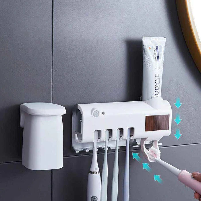 Dispenser Automático Pasta De Dente Suporte Escovas Banheiro