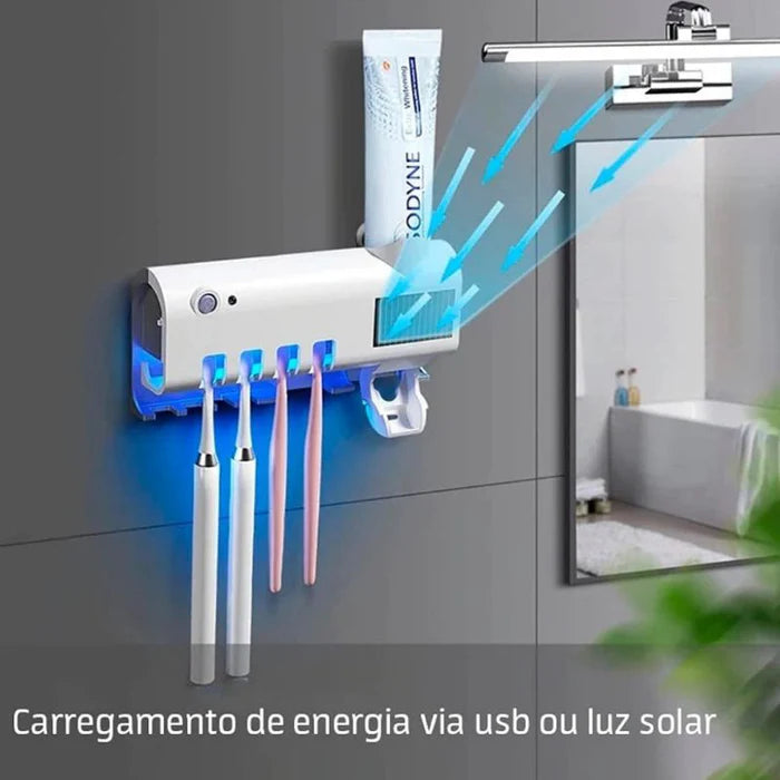 Dispenser Automático Pasta De Dente Suporte Escovas Banheiro