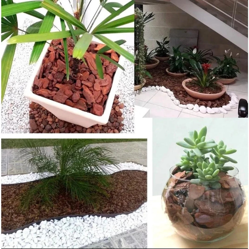 Casca De Pinus Semi Polida Natural Jardinagem Decoração