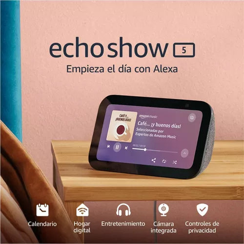 Echo Show 5 (3ª geração) com assistente virtual Alexa de carbono 110V/240V