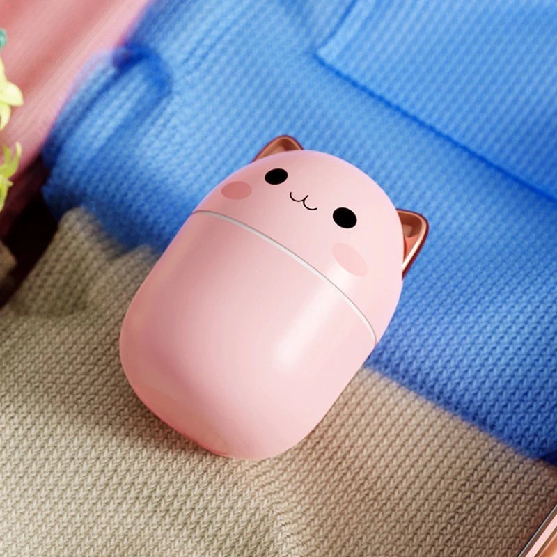 Umidificador De Ar Gato Gatinho Coelho Fofo 200ml Com Claro Noturna Névoa Fresca