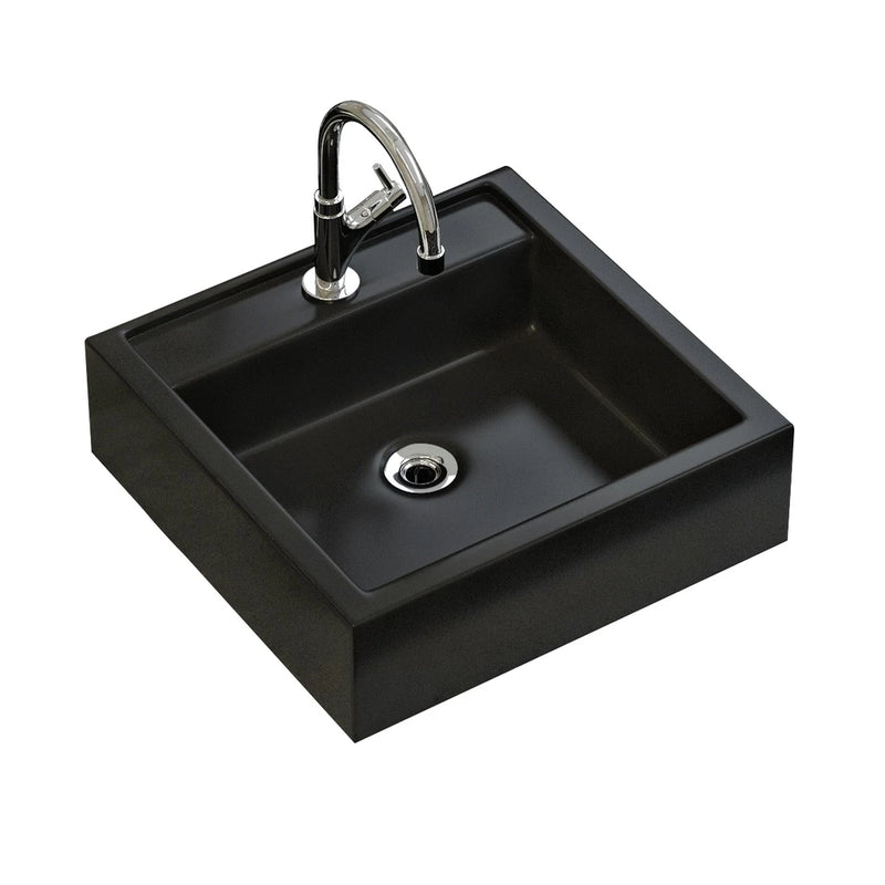 Cuba Banheiro Sobrepor / Apoio cor: Preto Fosca