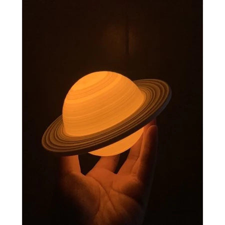 Luminária Abajur 3d Touch Rgb 16cm Rgb Planeta Saturno