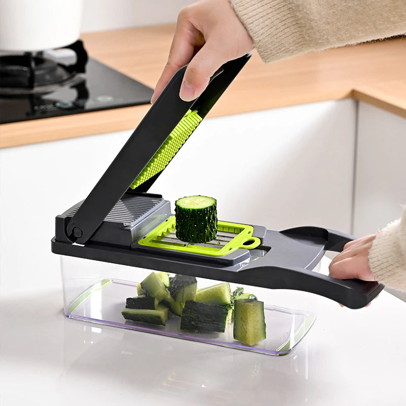 Profissional Multiuso Cozinha Slicer Aço Inox 14 em 1 Fatiador Cortador Ralador De Legumes Verduras Frutas Alimentos