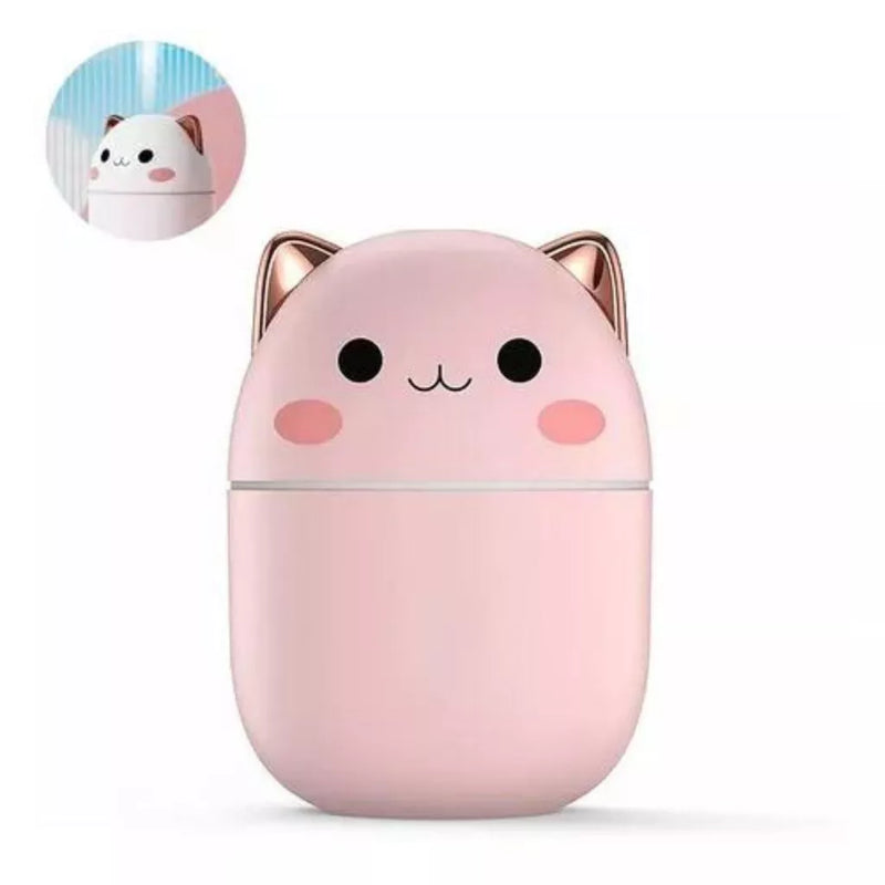 Umidificador De Ar Gato Gatinho Coelho Fofo 200ml Com Claro Noturna Névoa Fresca