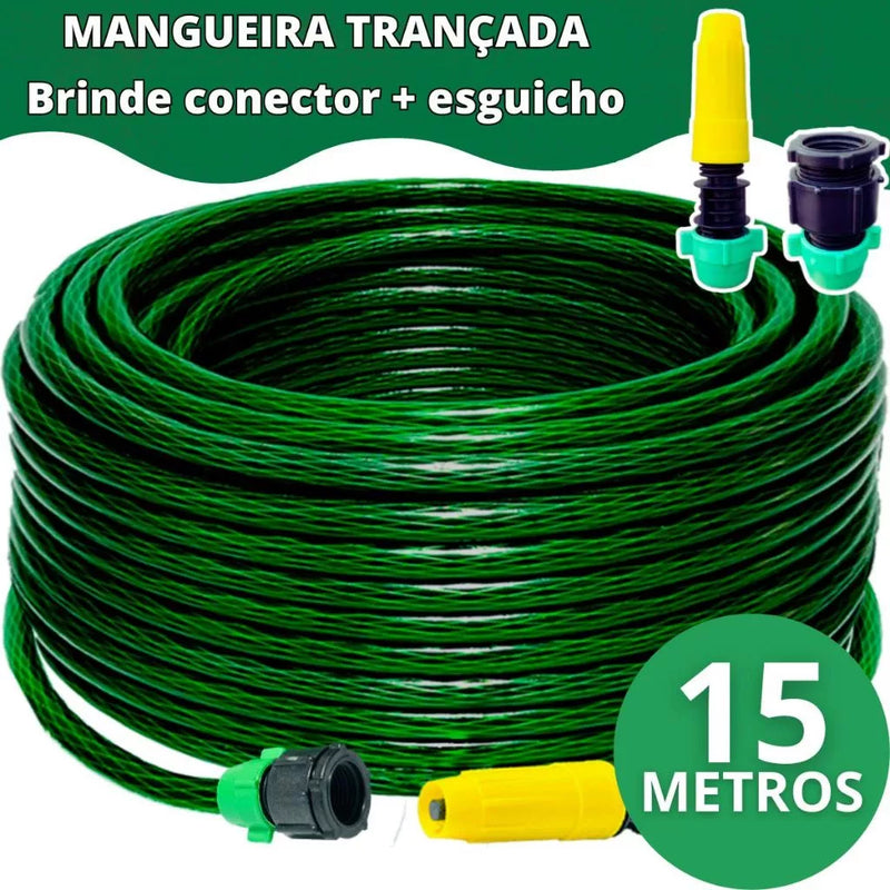 Mangueira De Jardim Reforçada Trançada Completa 15/20/25/30/35/50 Metros