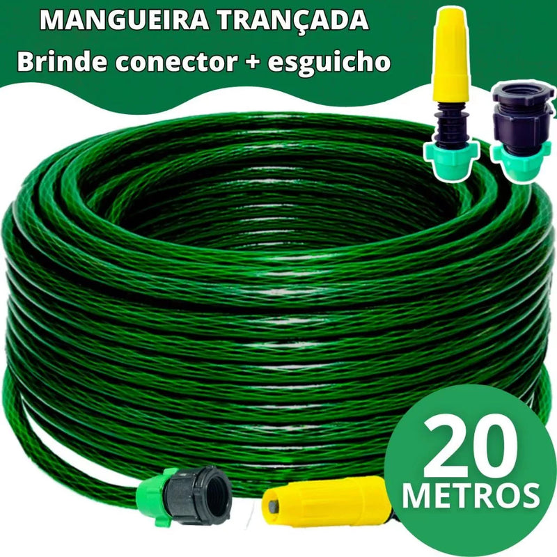 Mangueira De Jardim Reforçada Trançada Completa 15/20/25/30/35/50 Metros