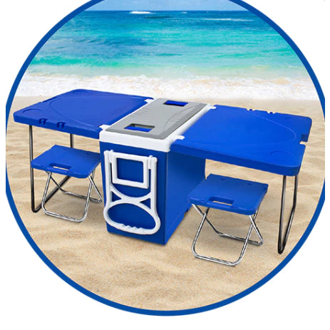 SUPER CAIXA TÉRMICA COM 2 MESAS E 2 BANQUETAS INTEGRADAS COOLER MULTIFUNCIONAL 5 EM 1 – 32 LITROS TOY 25857