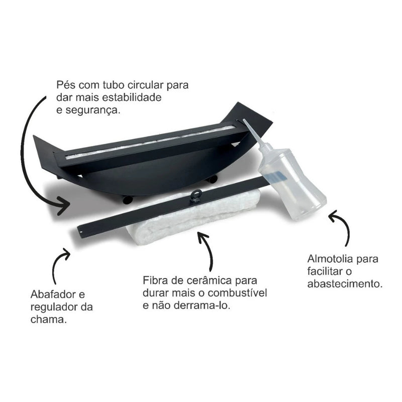 Lareira Ecológica Portátil Mesa Externa Grande Promoção Envio 24h