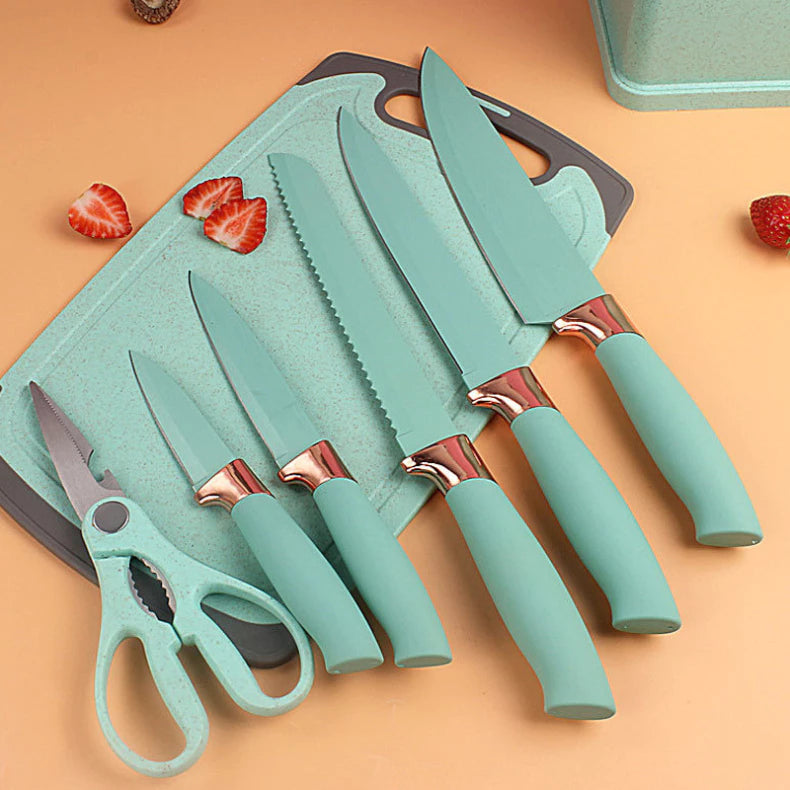 Kit 19 Peças Jogo de Utensílios Para Cozinha em Silicone Com Cabo de Madeira Completo / Antiaderente