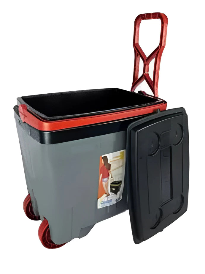 Cooler Termico com Rodinhas 34 Litros Caixa Termica Camping Pesca Praia Super Térmica
