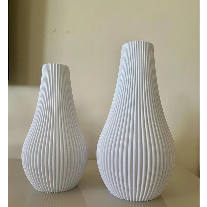 Vaso Cachepot Ibiza Decorativo Detalhes em Linhas - Vaso Alto - Impressão 3D