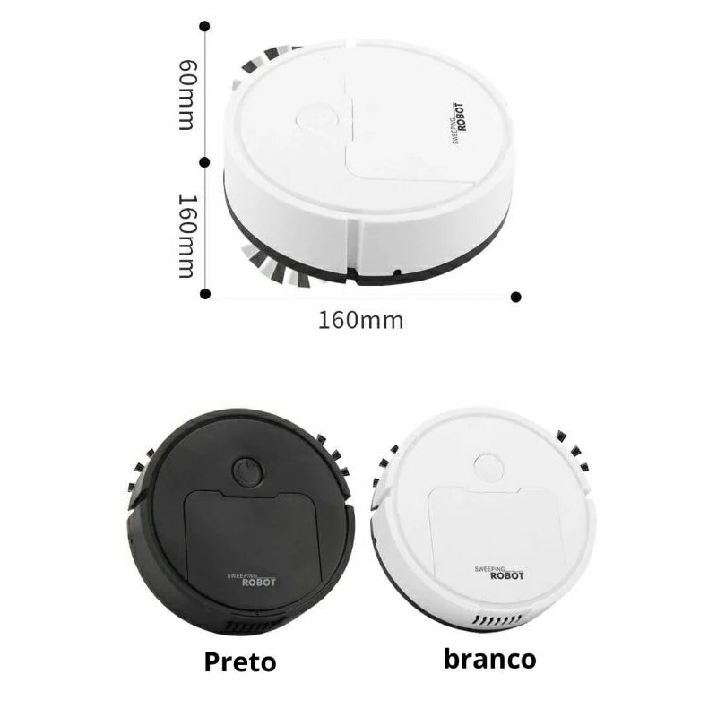 Robô Varredora/Aspirador De Pó Automática 3 Em 1 Limpeza Doméstica Robótico Inteligente E Silencioso