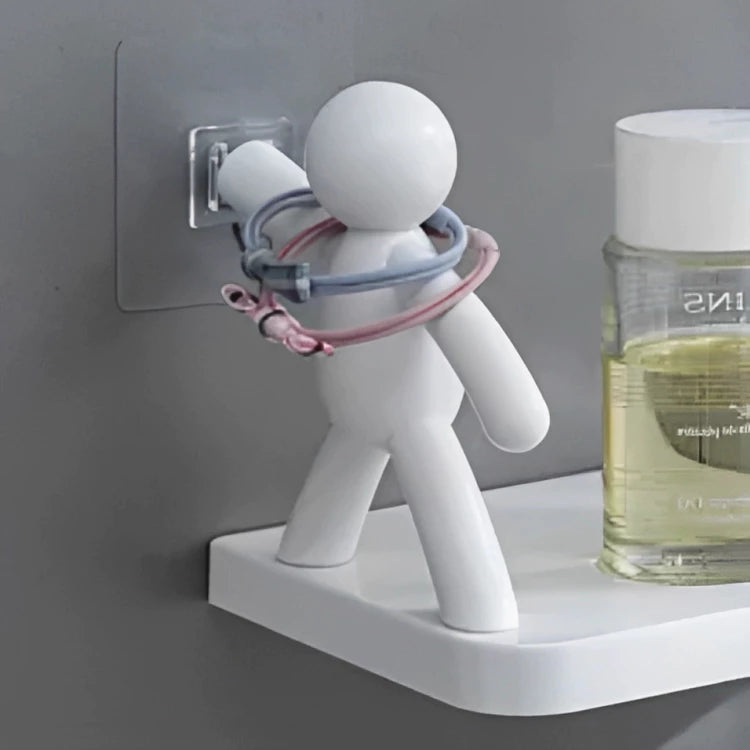 Kit 2 Suporte Plástico Com Adesivo Decoração Para Sala Cozinha Banheiro Prateleira Organizador Sem Furo
