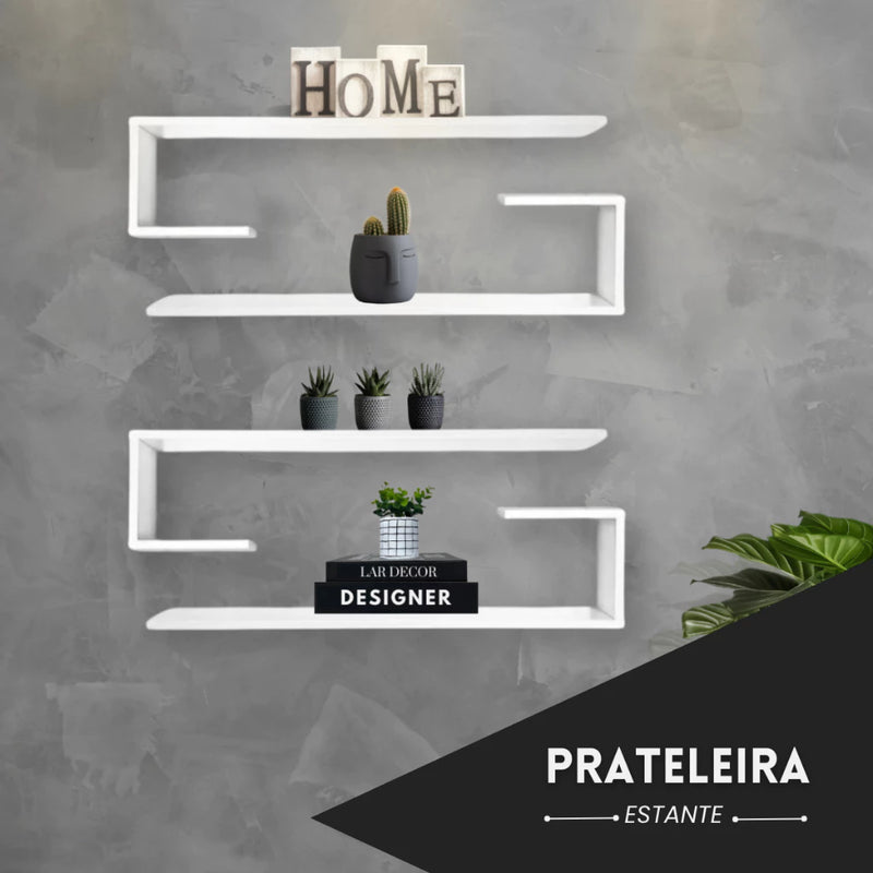 4 Estante Livros Prateleiras Nichos Branco Decorativa Sala Quarto Infantil Branco Preto