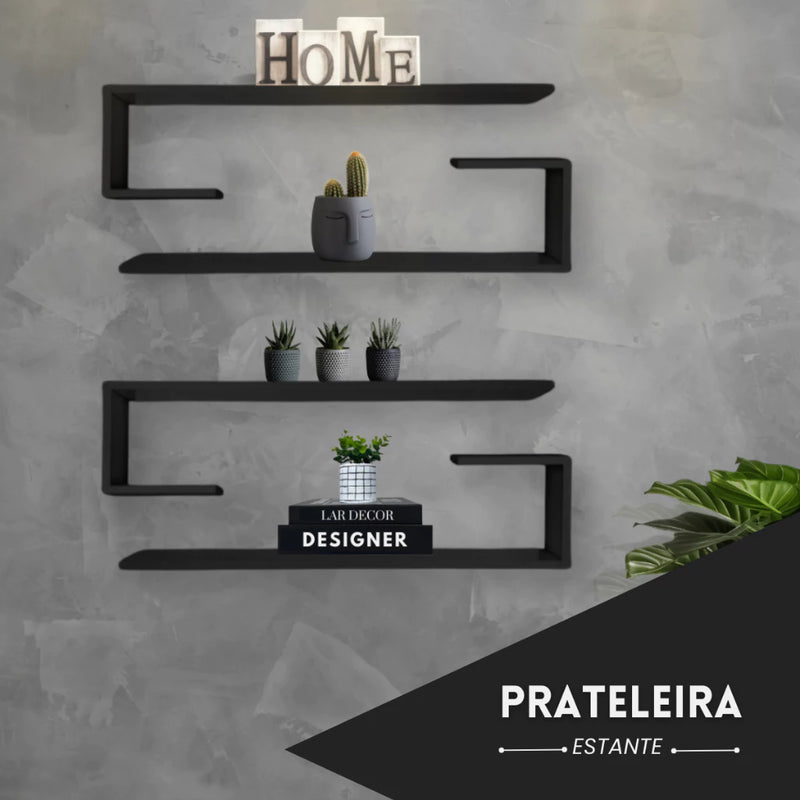 4 Estante Livros Prateleiras Nichos Branco Decorativa Sala Quarto Infantil Branco Preto