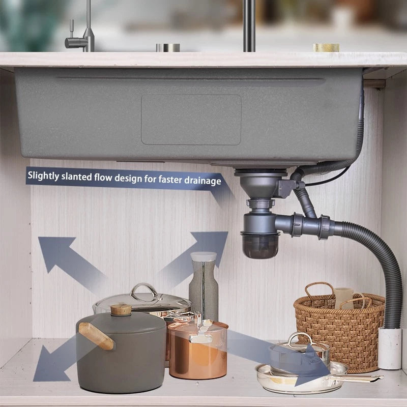 Cuba Inox Quadrada Gourmet Cozinha Pia 75x45 Com Torneira Preta/Prateado Yesop