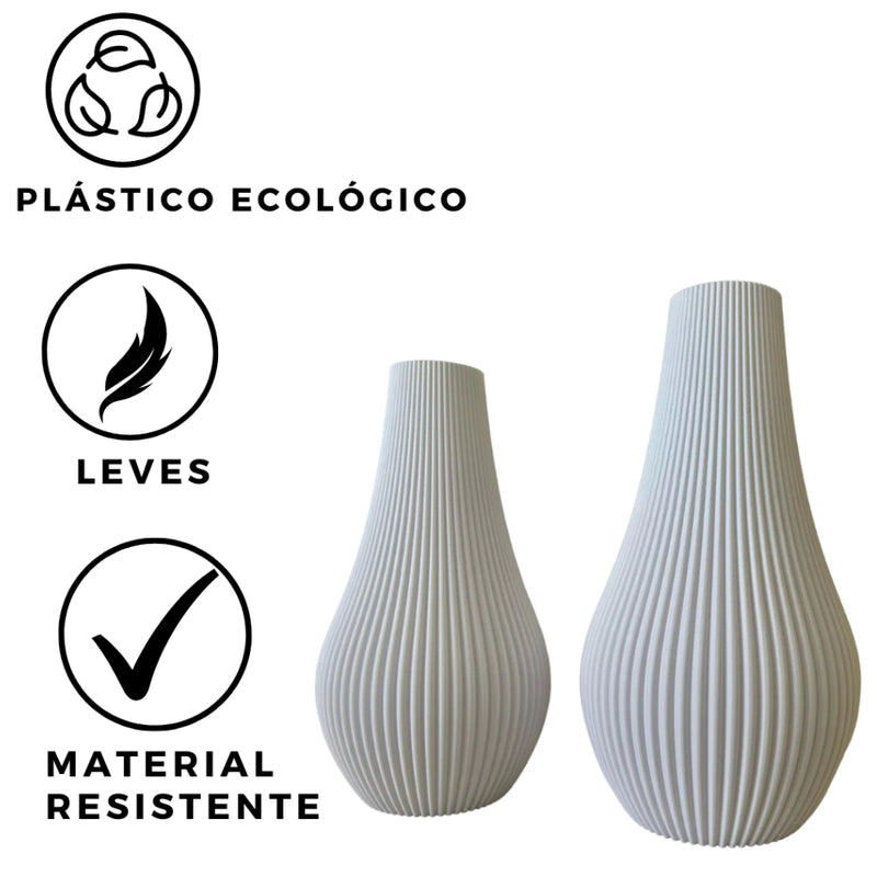 Vaso Cachepot Ibiza Decorativo Detalhes em Linhas - Vaso Alto - Impressão 3D