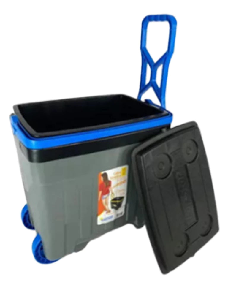 Cooler Termico com Rodinhas 34 Litros Caixa Termica Camping Pesca Praia Super Térmica