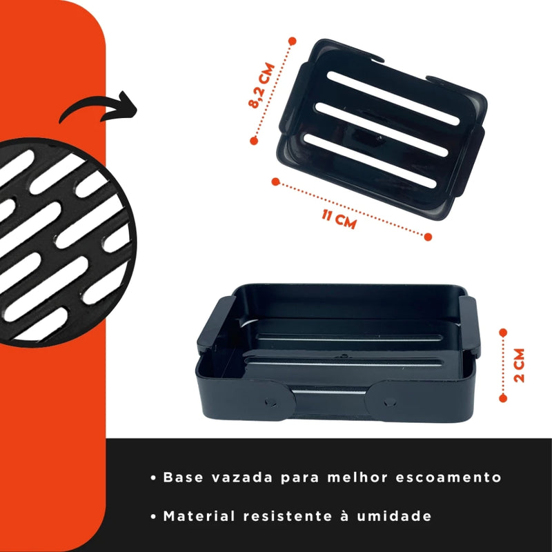 Acessórios Para Banheiro Kit c/ 6 Peças - Alumínio Espacial Porta Shampoo Toalha Sabonete