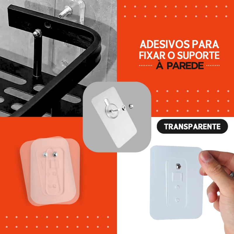 Acessórios Para Banheiro Kit c/ 6 Peças - Alumínio Espacial Porta Shampoo Toalha Sabonete