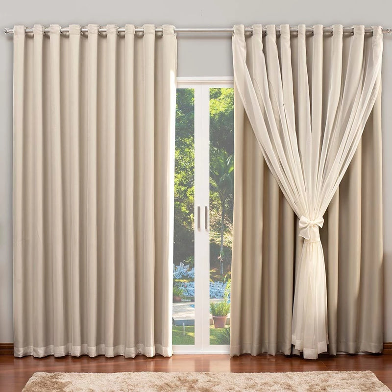 cortina blackout com voil forro 6,00 x 2,70 metros para quarto sala e decoração casa blecaute
