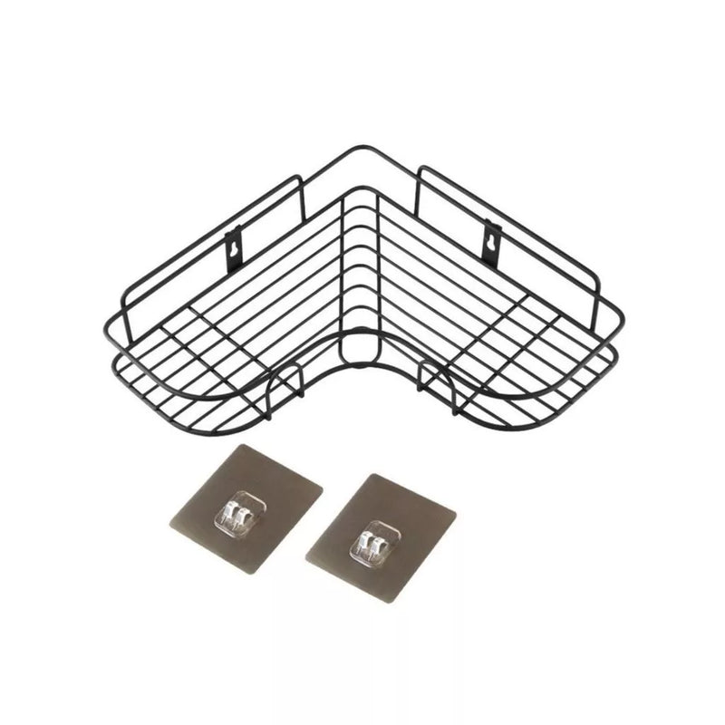 Kit 2 Prateleiras Suporte Com Alto Adesivos Para Parede Banheiro Cozinha Lavanderia Shampoo Sabonete