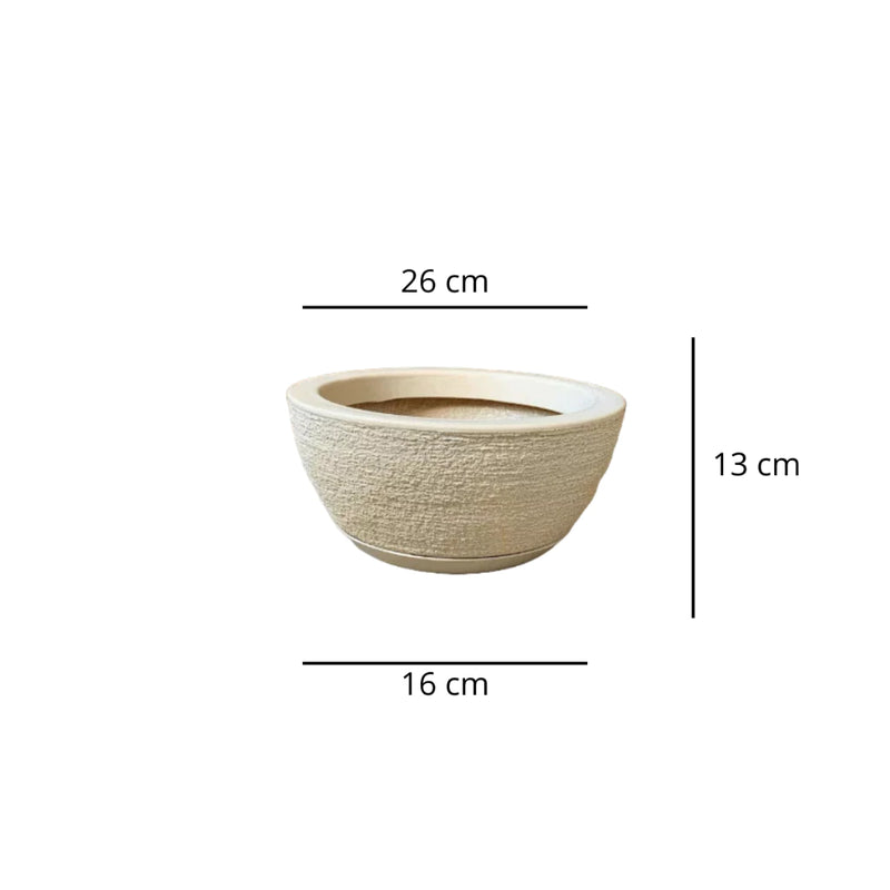 Kit 4 Vasos para Planta Flor Casa Jardim polietileno Texturizado Coluna Redonda N1 N2 + Bojo N1 + Bacia N1prato coletor