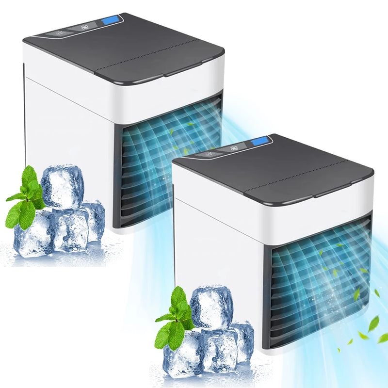 Mini Ar Condicionado Portátil Air Cooler Umidificador Climatizador Luz LED com Cabo USB