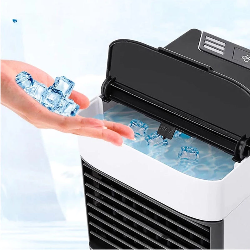 Mini Ar Condicionado Portátil Air Cooler Umidificador Climatizador Luz LED com Cabo USB