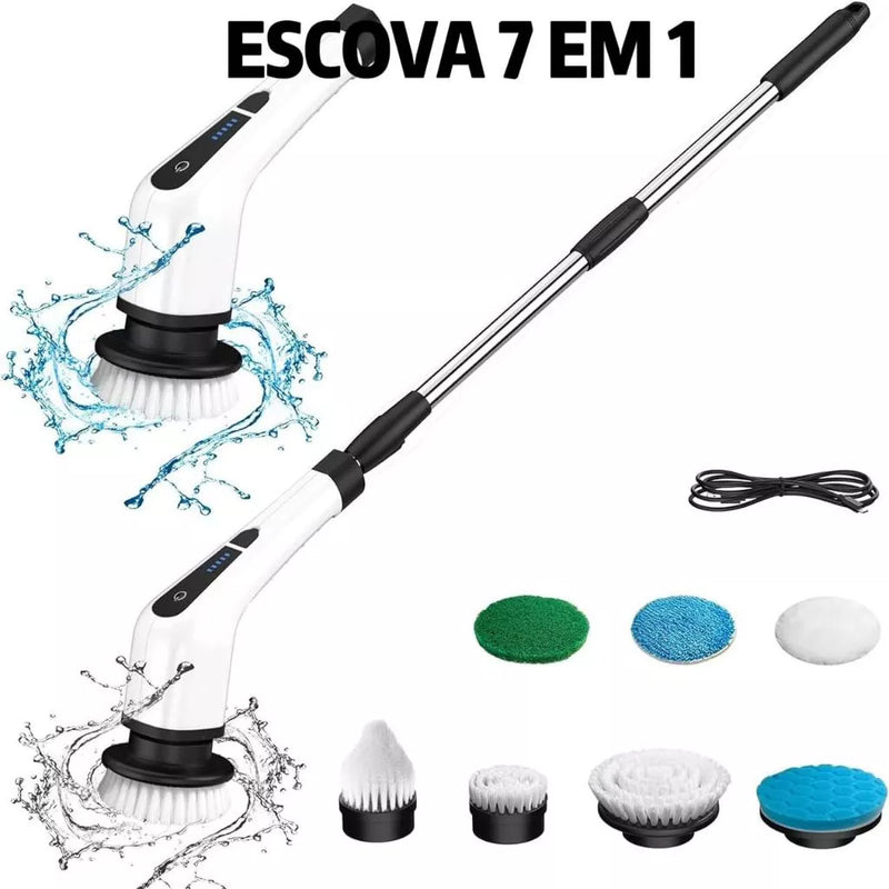 Escova De Limpeza Ajustável Janela Banheiro e Cozinha Ferramenta 9 em 1/ 7 em 1 Recarregável