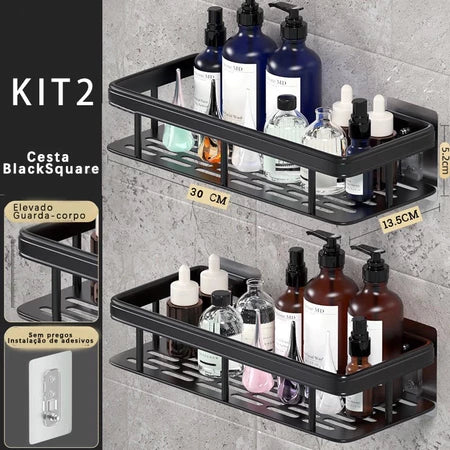 KIT Suporte De Shampoo Prateleiras De Banheiro Sem Furo Premium