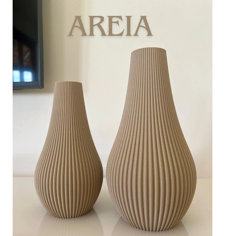 Vaso Cachepot Ibiza Decorativo Detalhes em Linhas - Vaso Alto - Impressão 3D