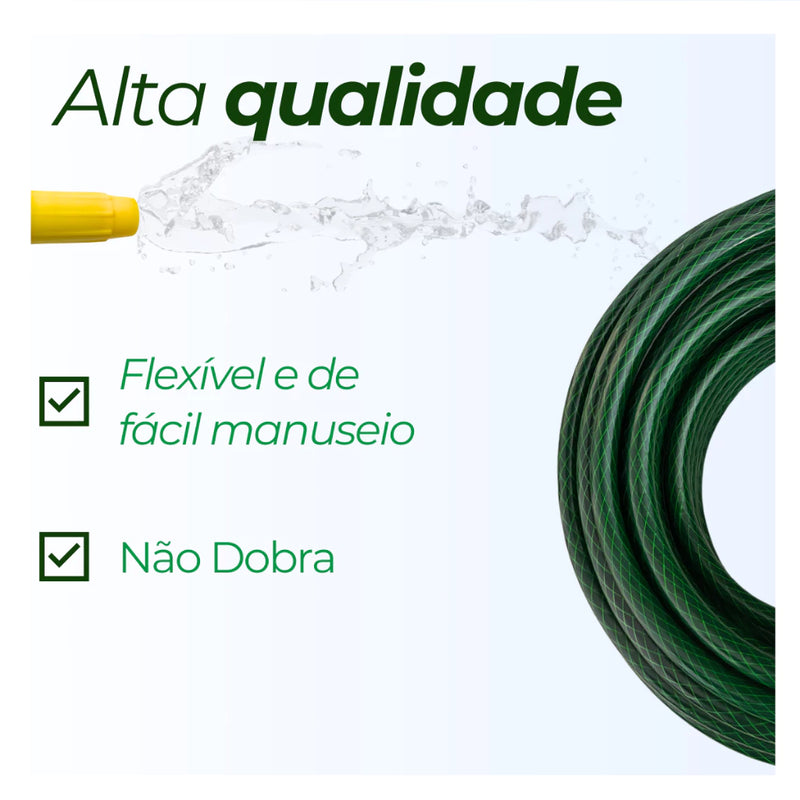 Mangueira De Jardim Reforçada Trançada Completa 15/20/25/30/35/50 Metros