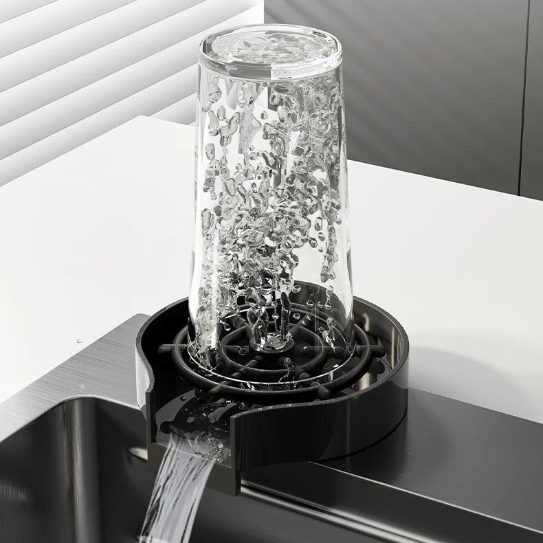 Cuba Inox Quadrada Gourmet Cozinha Pia 75x45 Com Torneira Preta/Prateado Yesop