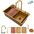 Cuba Inox Quadrada Gourmet Cozinha Pia 75x45 Com Torneira Preta/Prateado Yesop