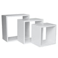 Kit 3 Nichos Quadrado Preto ou Branco 16 Decoração Sala Quarto Cozinha MDF 16x16cm Envio Imediato