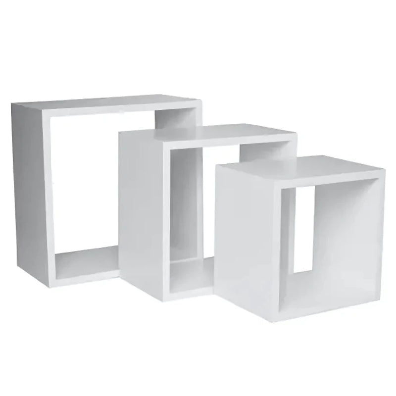 Kit 3 Nichos Quadrado Preto ou Branco 16 Decoração Sala Quarto Cozinha MDF 16x16cm Envio Imediato