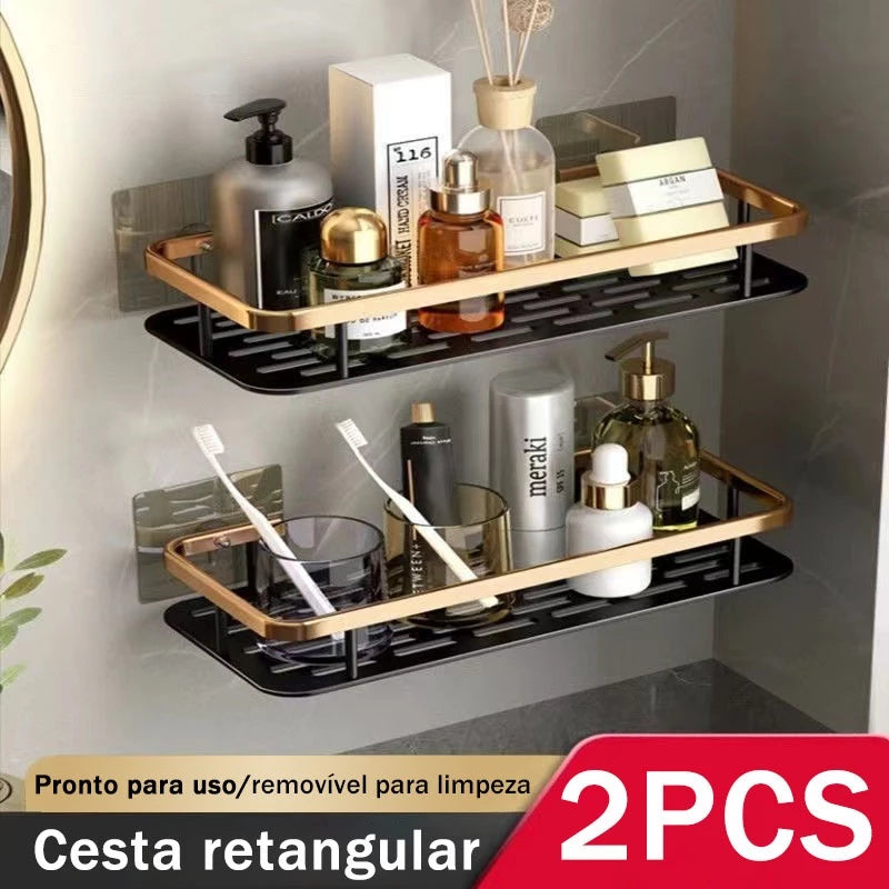KIT Suporte De Shampoo Prateleiras De Banheiro Sem Furo Premium