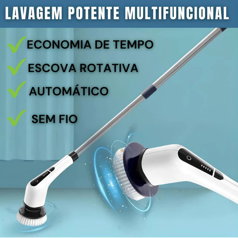 Esfregão Elétrico 9 Em 1 Sem fio Escova De Limpeza Pesada Multiuso 360 Recarregável Giratória