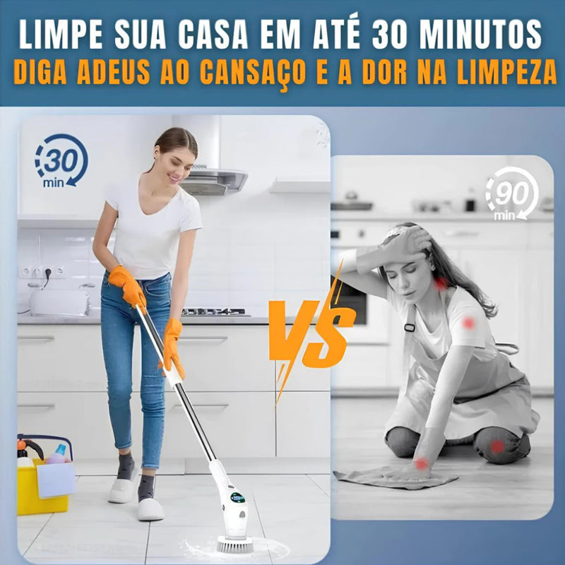 Esfregão Elétrico 9 Em 1 Sem fio Escova De Limpeza Pesada Multiuso 360 Recarregável Giratória