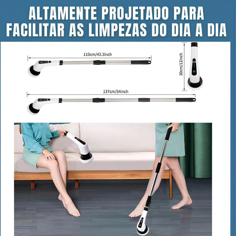 Esfregão Elétrico 9 Em 1 Sem fio Escova De Limpeza Pesada Multiuso 360 Recarregável Giratória