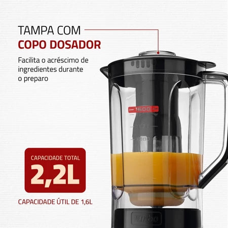 Liquidificador 3 velocidades Turbo Power preto