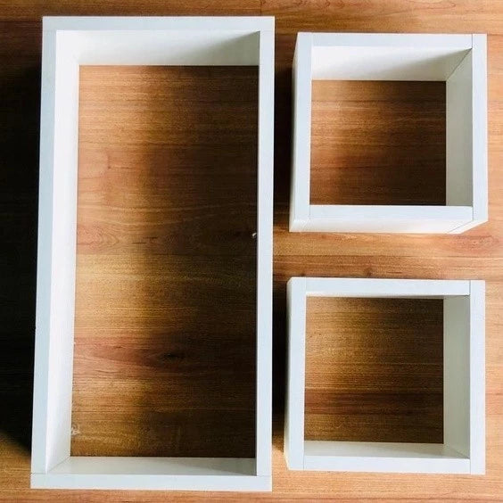 kit de 3 Nichos Retangular Decoração Quarto, Cozinha, Sala, Banheiro MDF 15mm BRANCO
