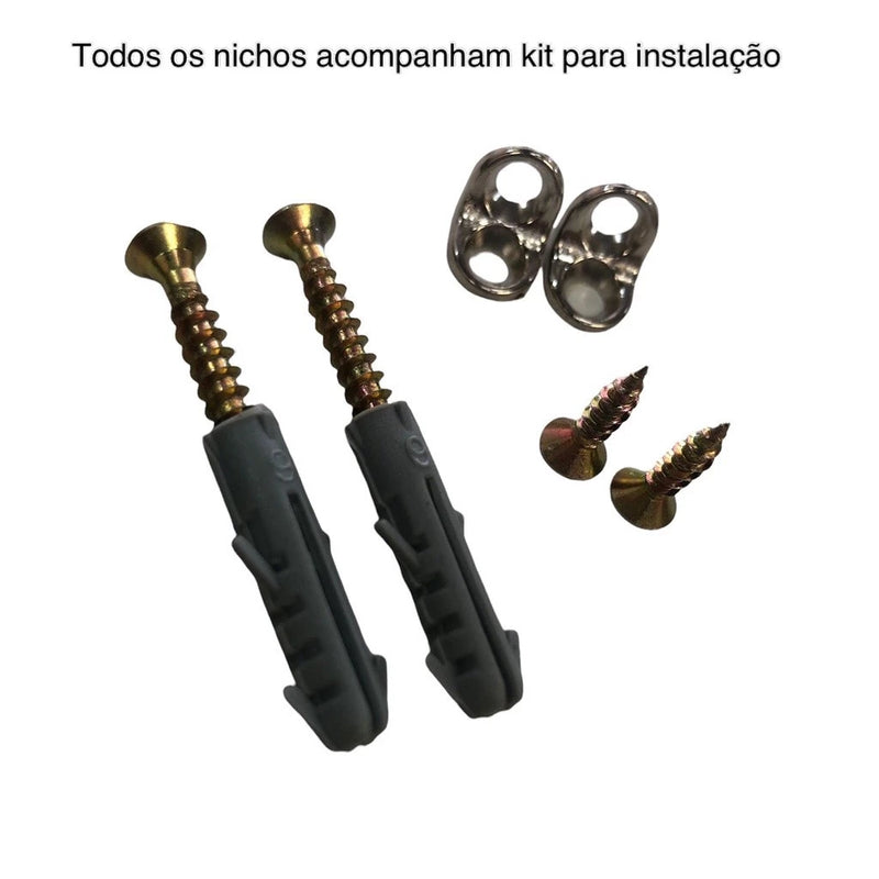 kit de 3 Nichos Retangular Decoração Quarto, Cozinha, Sala, Banheiro MDF 15mm BRANCO