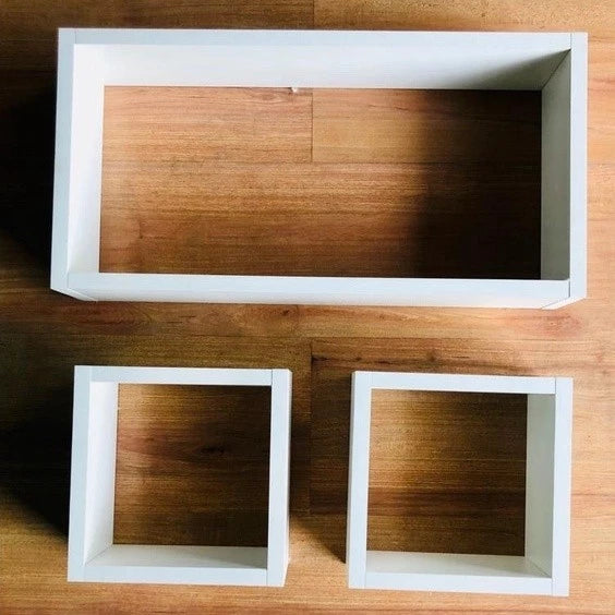 kit de 3 Nichos Retangular Decoração Quarto, Cozinha, Sala, Banheiro MDF 15mm BRANCO