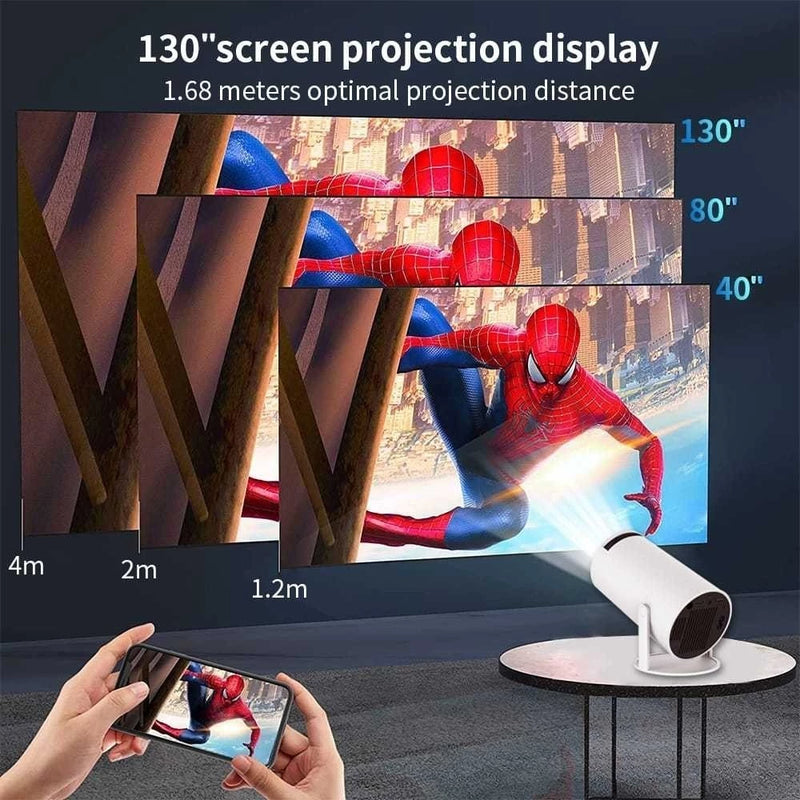 Projetor Wi-fi lançamento Portátil com Android HDMI Smart Cinema Hy300 4k HD