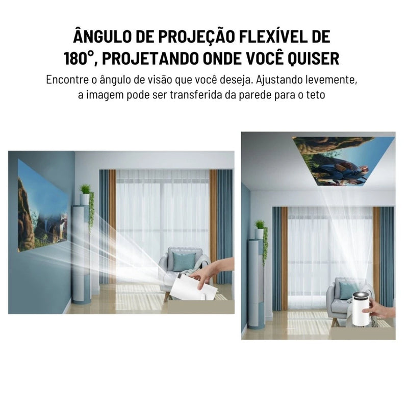 Projetor Wi-fi lançamento Portátil com Android HDMI Smart Cinema Hy300 4k HD