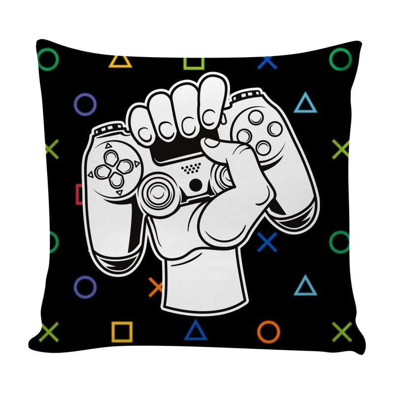 Kit 4 Almofadas Cheias Decorativas Enchimento de Silicone 45x45cm Game Over